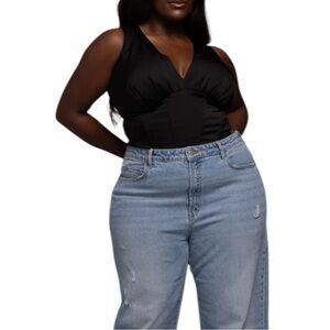 GIA/irl Briana Corset Top in Black size 0/12 Sleeveless V Neck